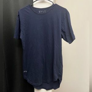 BYLT Curve Hem Short Sleeve, Navy